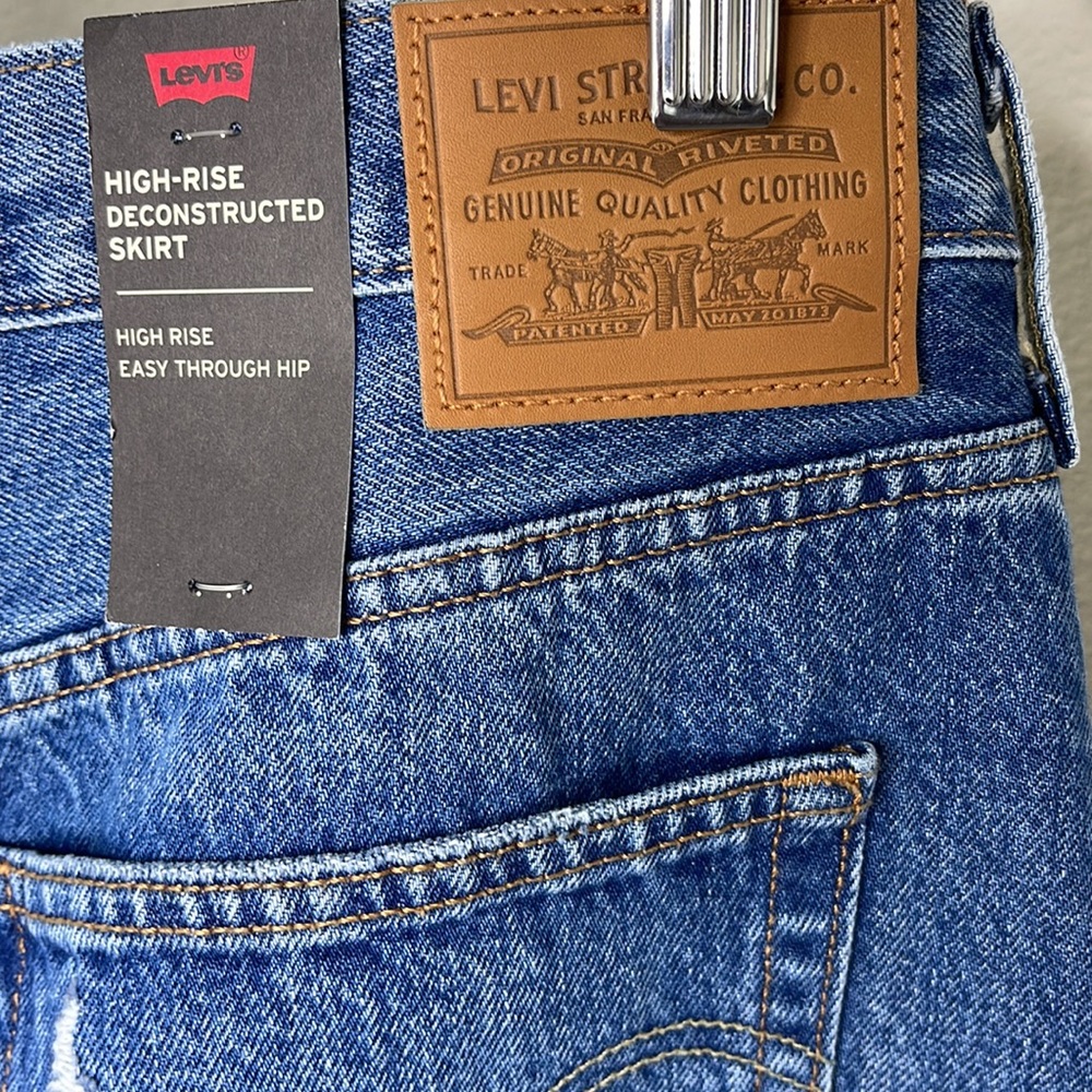Levi’s Premium High-Rise Deconstructed Mini Skirt - Picture 8 of 9